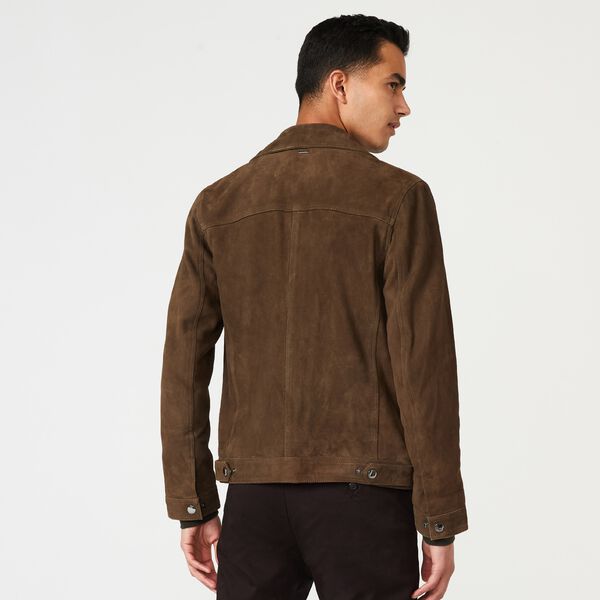 Mens Light Brown Suede Leather Jacket